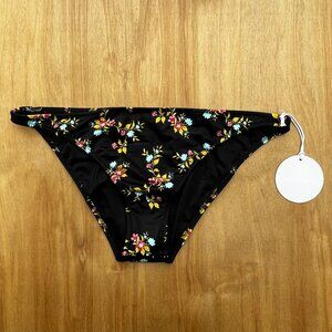 TORI PRAVER MARLOWE BOTTOM Women’s Floral Black Lined Bikini Bottoms sz L NWT